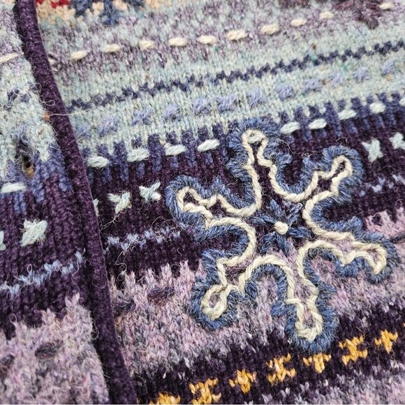 Vintage Robert Scott Vest Women's Medium Snowflake Wool Cotton Silk Knit EUC - Picture 7 of 8